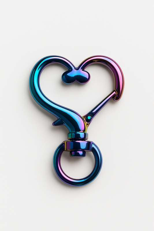 Regenbogen Herz-Karabiner aus Edelstahl