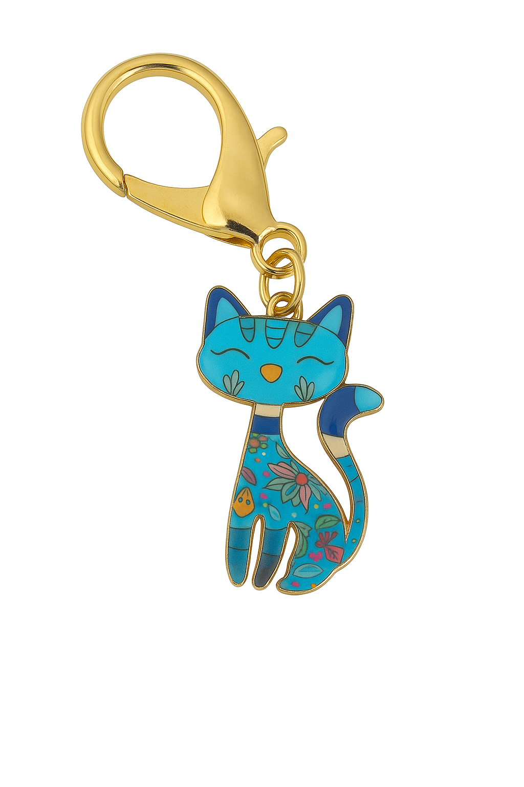 Bunter Katzen-Schlüsselanhänger – Emaille Design Accessoire