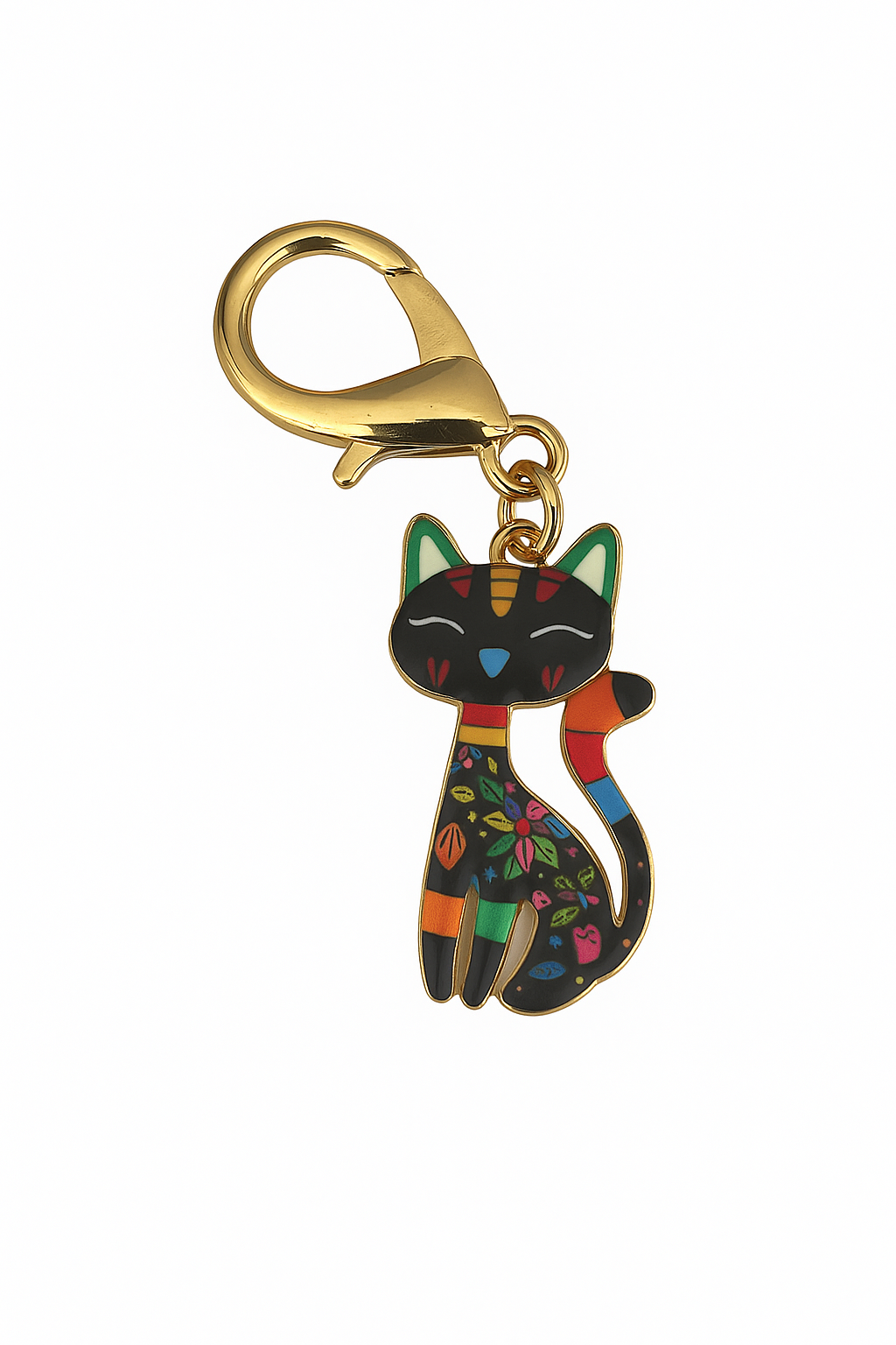 Bunter Katzen-Schlüsselanhänger – Emaille Design Accessoire